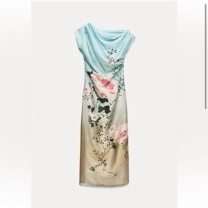 Zara Satin Dress in Floral